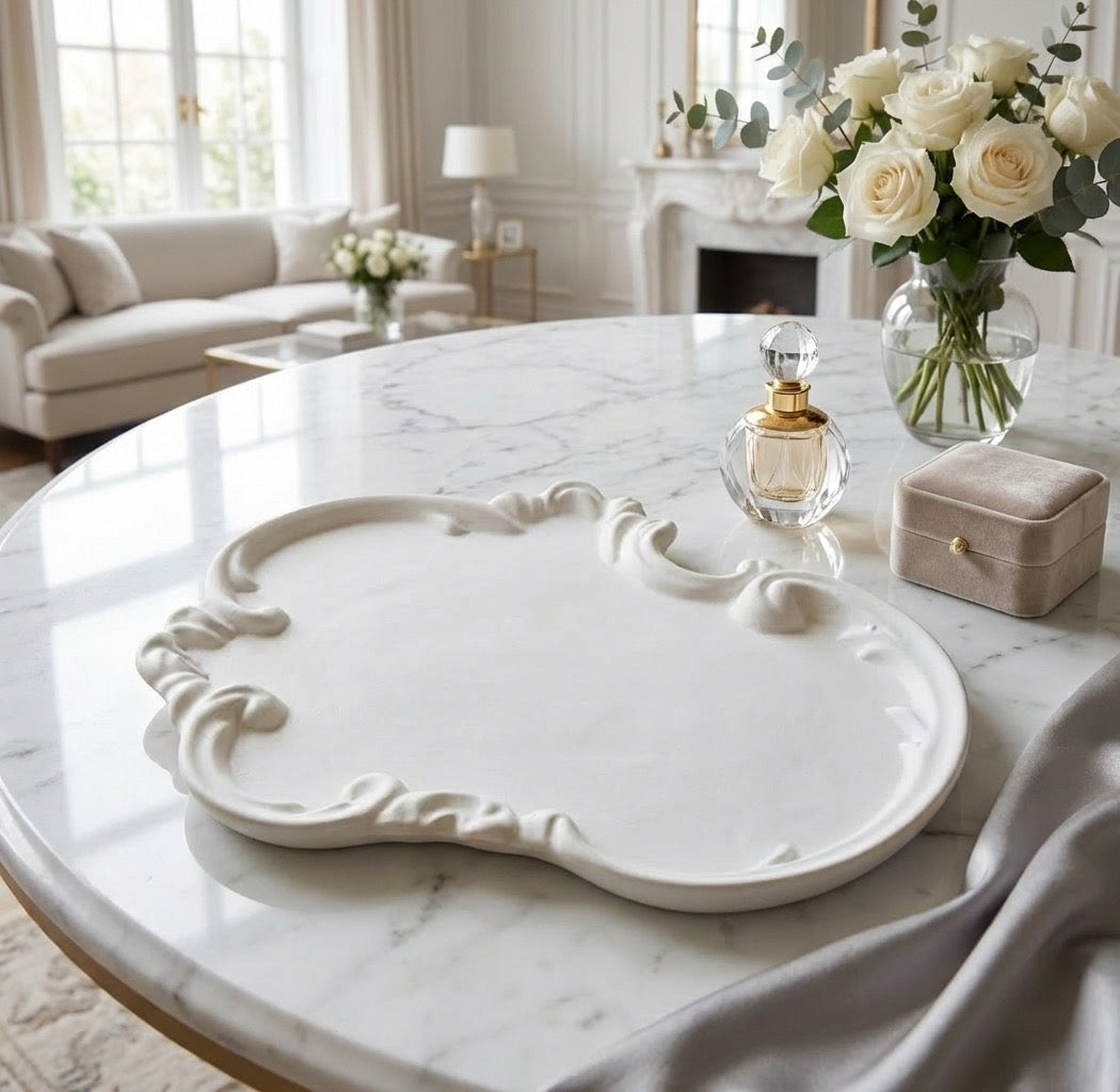 Vintage Jesmonite Tray – Minimal Elegant