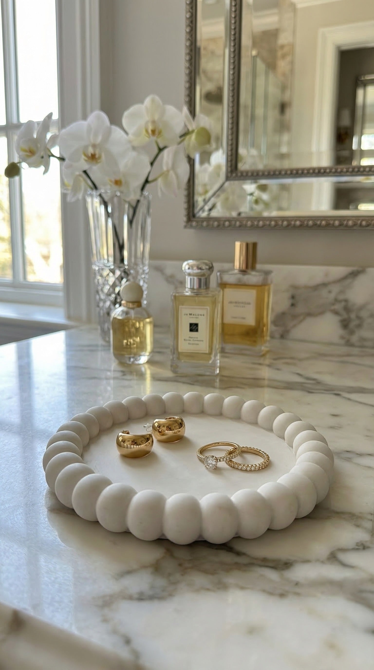 Vassoietto Decorativo Elegante con Bordo a Perline