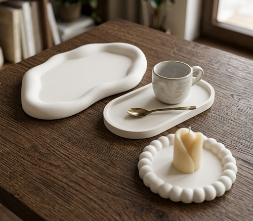 Set di 3 Accessori in Jesmonite – Minimalismo Elegante